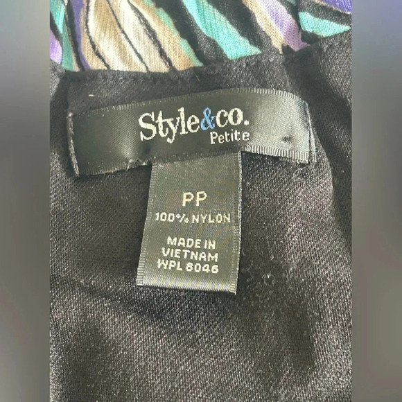 Style & Co. Petite Womens Blouse Striped Short Sleeve PP Multicolor - Picture 9 of 10